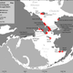 Map showing Pacific walrus coastal haulout locations reported in the past four decades (1980s– 2010s), with a maximum aggregation size of greater than or equal to 1,000 walruses. Image: USGS